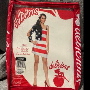 Delicious Star Spangled Sweetie R/W/B Flag Dress Halloween Costume -NEW